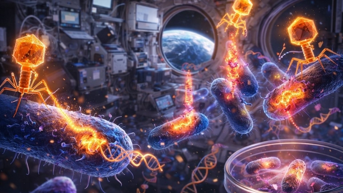 Podivné dění na Mezinárodní vesmírné stanici: jak viry ovlivňují bakterie