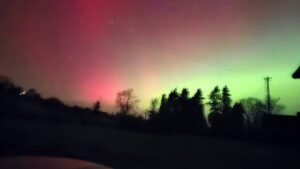 Ukázky severní záře v Irsku